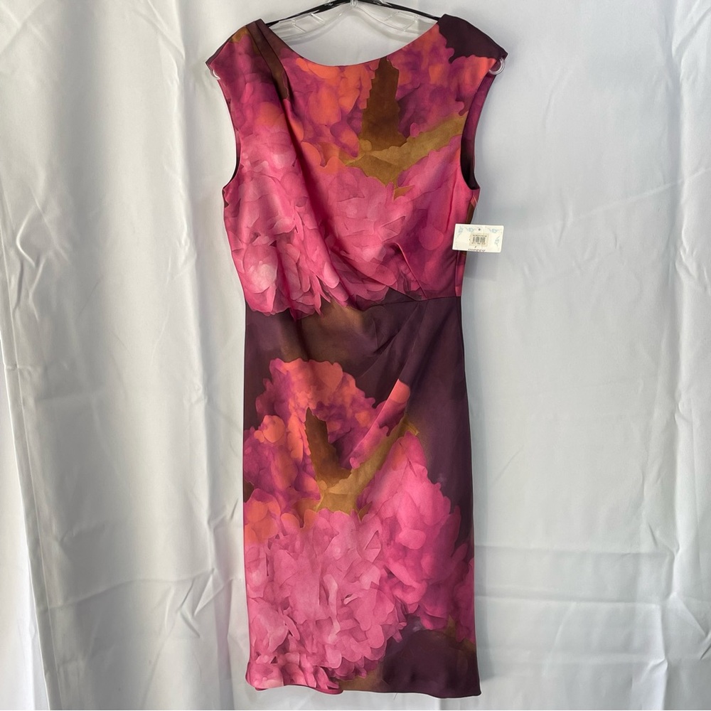 Suzi Chin for Maggie Boutique Vintage Designer Dress Floral Ruched Womens Size 8